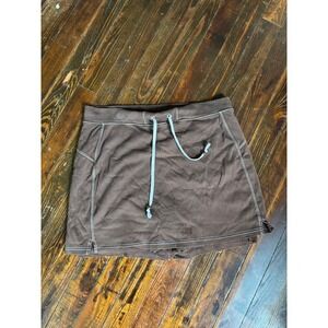Anne Klein Sport Skort Womens Sz M Brown Excellent Contrast Stitch Mini Skirt